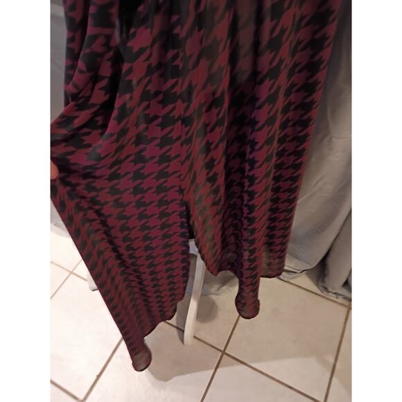 Torrid Sheer Shirt Dress Red Black Check Sz 3x Feminine Fairy Goth - Picture 8 of 14